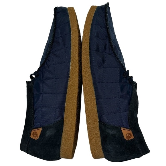 NIB Clarks Shacre II Step Moc Slip-On Suede Textile Loafers Blue Size 12 Wide - Picture 13 of 15